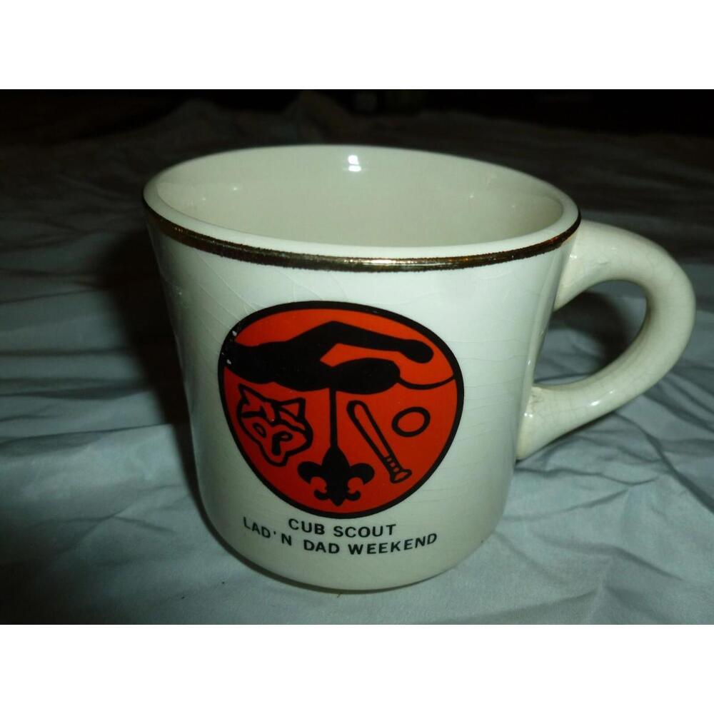 Vintage Boy Scout Coffee Teacup mug LAD'n Dad Weekend LOGO